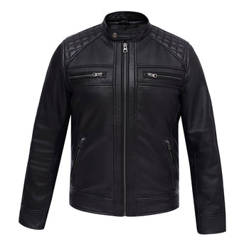 Men's Black Quilted Leather Jacket