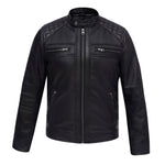 Men's Black Quilted Leather Jacket