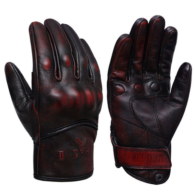 YOSHI Motorcycle Gloves, Leather Gloves, Protector Gloves, Goat Gloves, Smartphone Compatible