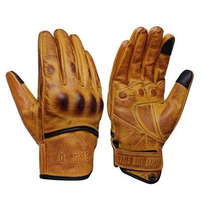 YOSHI Motorcycle Gloves, Leather Gloves, Protector Gloves, Goat Gloves, Smartphone Compatible