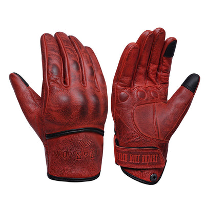 YOSHI Motorcycle Gloves, Leather Gloves, Protector Gloves, Goat Gloves, Smartphone Compatible
