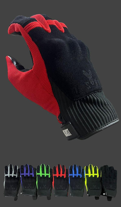 Yoshi Polyester Red Motorcycle Motorbike Gloves