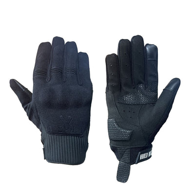 Yoshi Polyester Black Motorcycle Motorbike Gloves