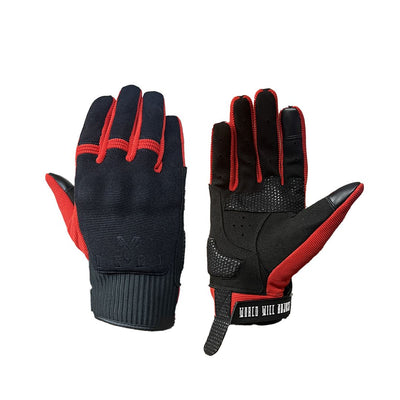 Yoshi Polyester Red Motorcycle Motorbike Gloves